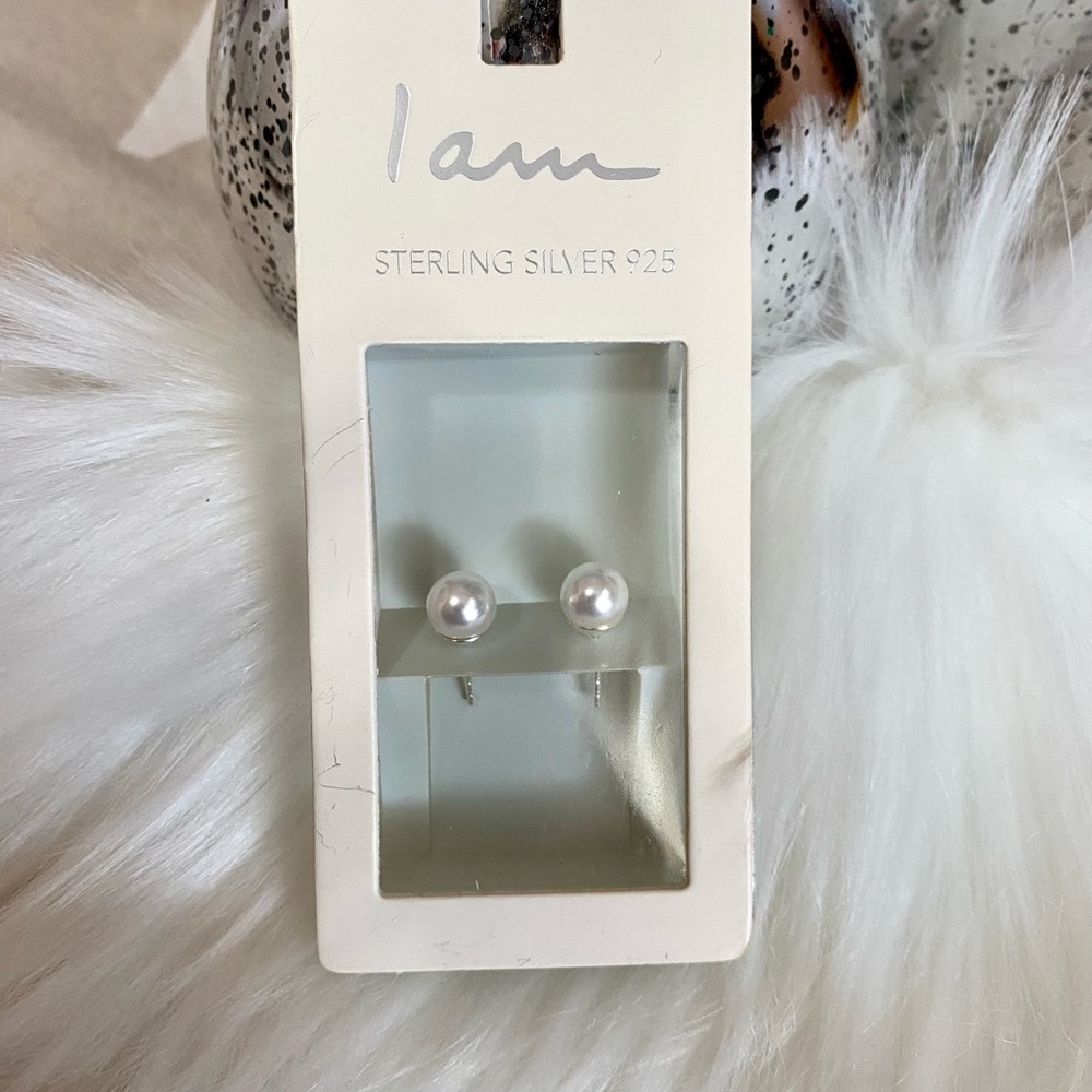 I Am JewelrySterling Silver 925 Pearl Stud Earrings